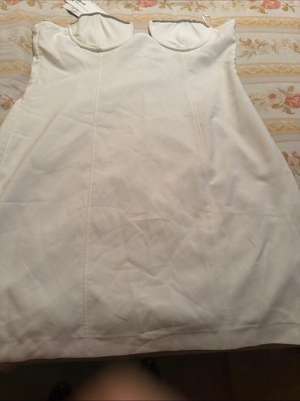Zara White Strapless Sweetheart Mini Dress